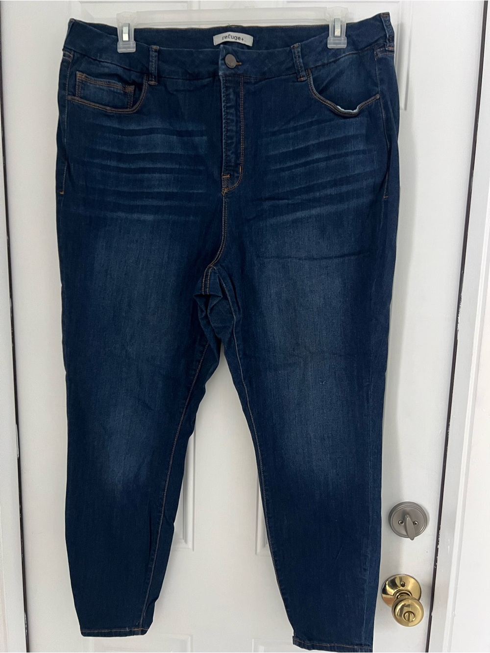 Refuge Size 22 Jeans Skinny Leg Stretch Dark Faded Wash Denim Inseam 27β #851